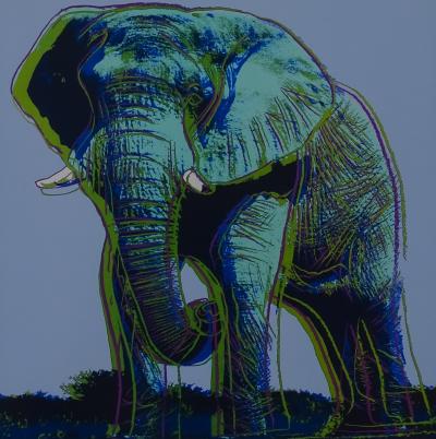 Andy Warhol - elephant , from Endangered Species -  1987, serigrahy 2