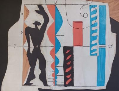 Le Corbusier - Affiche originale d’exposition - Le Modulor - Centre Pompidou - Paris - 2015 2