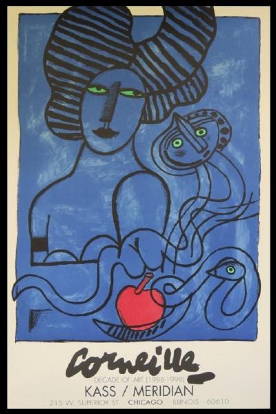 Guillaume CORNEILLE - Affiche lithographique originale d’exposition - Le fruit défendu - Chicago - 1998 2