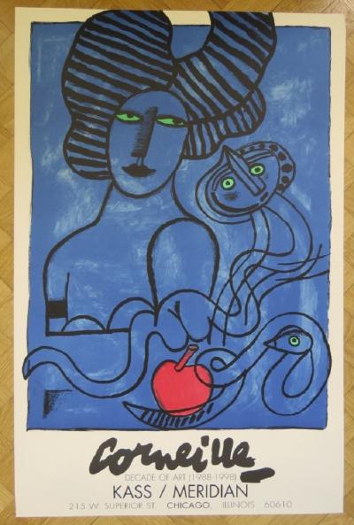 Guillaume CORNEILLE - Affiche lithographique originale d’exposition - Le fruit défendu - Chicago - 1998 2
