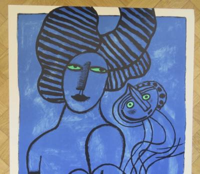 Guillaume CORNEILLE - Affiche lithographique originale d’exposition - Le fruit défendu - Chicago - 1998 2