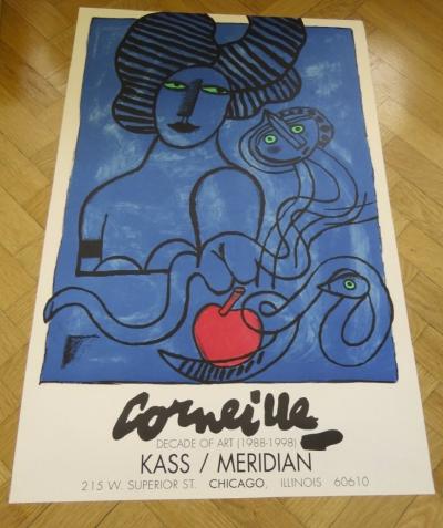 Guillaume CORNEILLE - Affiche lithographique originale d’exposition - Le fruit défendu - Chicago - 1998 2