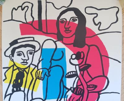Fernand Leger - Affiche lithographique originale - Festival Lyon - Charbonnières - Mourlot - 1955 2