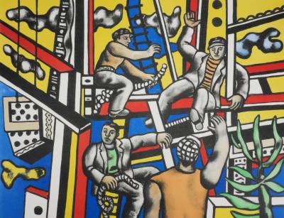 Fernand LEGER : Les constructeurs au palmier, Lithographie signée 2