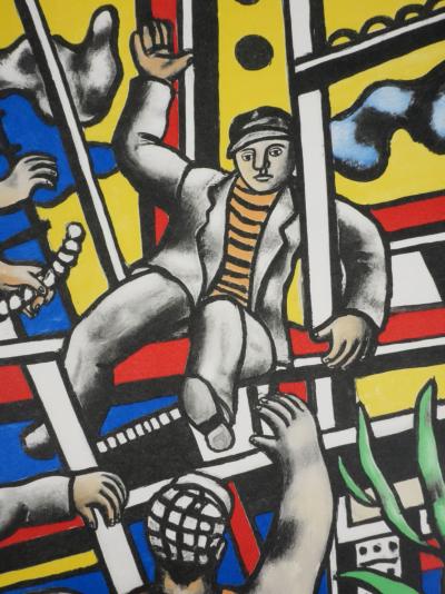 Fernand LEGER : Les constructeurs au palmier, Lithographie signée 2