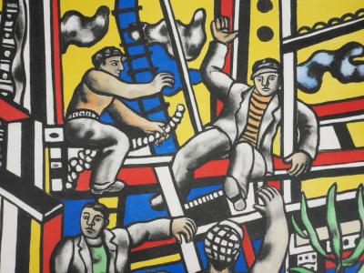 Fernand LEGER : Les constructeurs au palmier, Lithographie signée 2