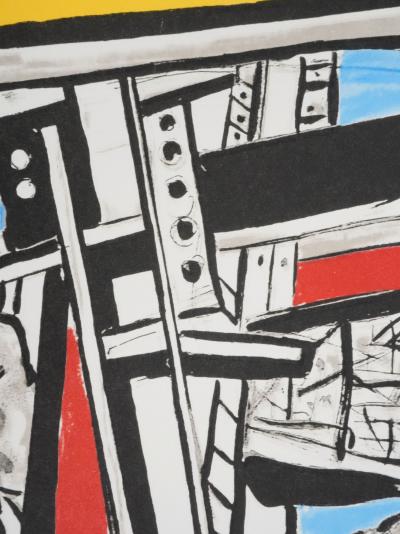 Fernand LEGER : Les constructeurs dans les nuages, Lithographie signée 2