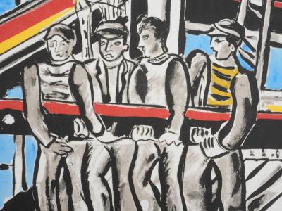 Fernand LEGER : Les constructeurs dans les nuages, Lithographie signée 2
