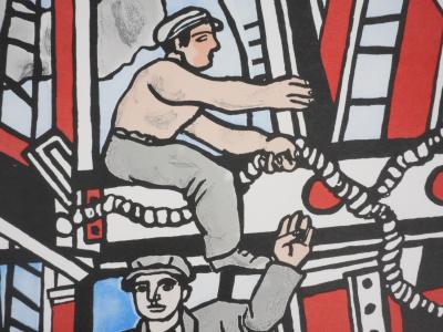 Fernand LEGER : Les constructeurs saluant, Lithographie signée 2