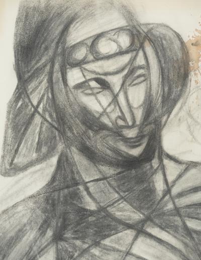 Marcel MOULY - Figure au chapeau - Dessin original 2