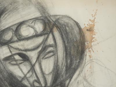 Marcel MOULY - Figure au chapeau - Dessin original 2
