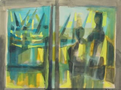 Marcel MOULY - Vue sur le port - Gouache originale signée