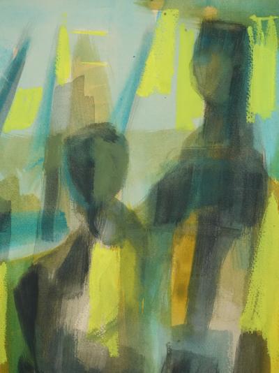 Marcel MOULY - Vue sur le port - Gouache originale signée 2