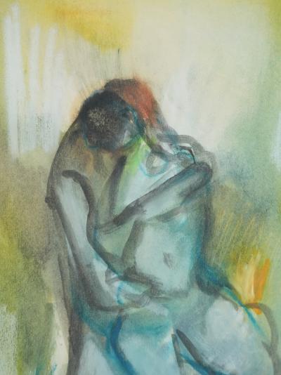 Marcel MOULY - Embracing Couple - Original signed gouache 2
