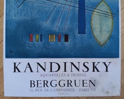 KANDINSKY - Affiche lithographique originale - Galerie Berggruen - Aquarelles et Dessins - Imp Mourlot - 1972 2