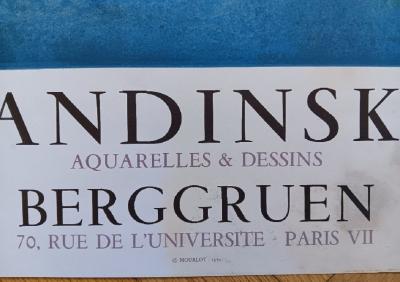 KANDINSKY - Affiche lithographique originale - Galerie Berggruen - Aquarelles et Dessins - Imp Mourlot - 1972 2