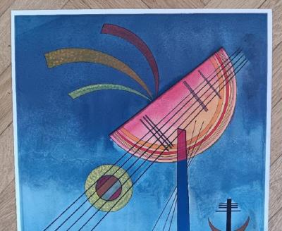 KANDINSKY - Affiche lithographique originale - Galerie Berggruen - Aquarelles et Dessins - Imp Mourlot - 1972 2