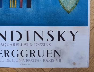 KANDINSKY - Affiche lithographique originale - Galerie Berggruen - Aquarelles et Dessins - Imp Mourlot - 1972 2