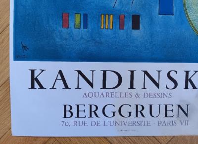 KANDINSKY - Affiche lithographique originale - Galerie Berggruen - Aquarelles et Dessins - Imp Mourlot - 1972 2