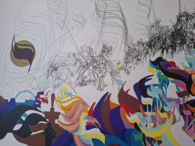 Raymond MORETTI - Composition, Lithographie en couleurs 2