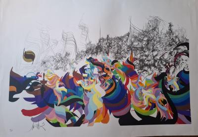 Raymond MORETTI - Composition, Signed and Numbered Colour Lithograph 2