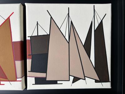 Eliot NYLS - Voiles au port, 2024, acrylique sur toile 2