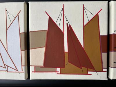 Eliot NYLS - Voiles au port, 2024, acrylique sur toile 2