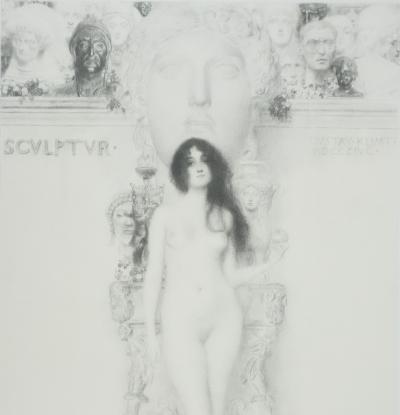 Gustav KLIMT : L’allégorie de la sculpture, Lithographie signée 2