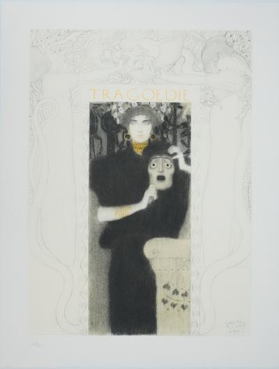 Gustav KLIMT : Tragédie, Lithographie signée 2