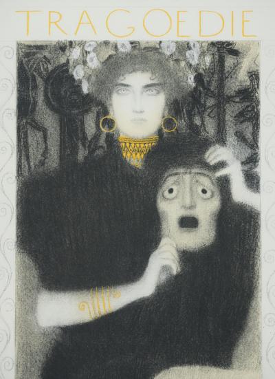 Gustav KLIMT : Tragédie, Lithographie signée 2