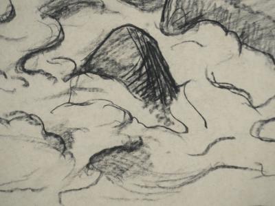 Maximilien LUCE : Bretagne, Les rochers à marée basse, Dessin originale signée 2