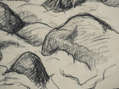 Maximilien LUCE : Bretagne, Les rochers à marée basse, Dessin originale signée 2