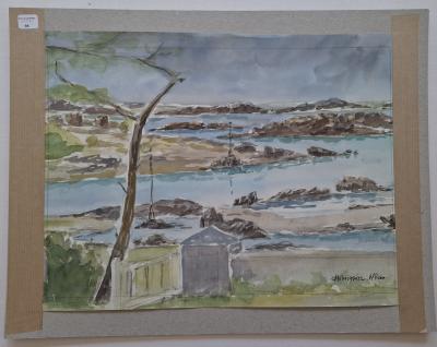Maurice CHATAIGNIER - Chausey, Aquarelle déposée sur un carton 2