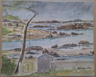 Maurice CHATAIGNIER - Chausey, Aquarelle déposée sur un carton 2