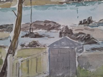 Maurice CHATAIGNIER - Chausey, Aquarelle déposée sur un carton 2