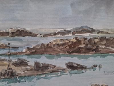 Maurice CHATAIGNIER - Chausey, Aquarelle déposée sur un carton 2