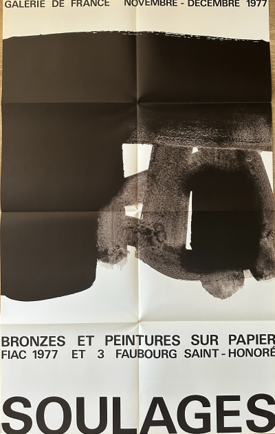 Pierre Soulages - Original exhibition poster - "Bronzes and paintings" - 1977 2