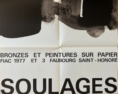 Pierre Soulages - Original exhibition poster - "Bronzes and paintings" - 1977 2