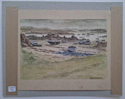 Maurice CHATAIGNIER - Chausey, Aquarelle déposée sur un carton 2