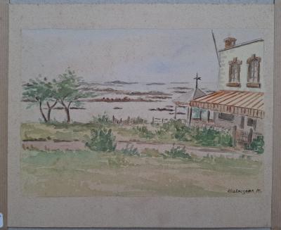 Maurice CHATAIGNIER - Chausey, Aquarelle déposée sur un carton 2