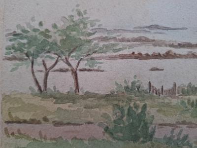 Maurice CHATAIGNIER - Chausey, Aquarelle déposée sur un carton 2