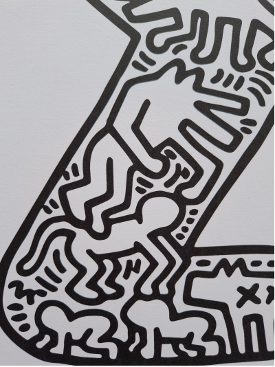 Keith Haring - Dancing dog (white), 1987, screen print 2