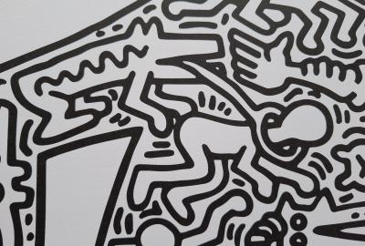 Keith Haring - Chien dansant (blanc), 1987, sérigraphie 2
