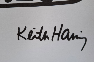 Keith Haring - Chien dansant (blanc), 1987, sérigraphie 2