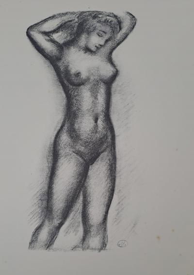 Aristide Maillol (d’après) - Femme nue les bras levés - Lithographie offset monogrammée 2