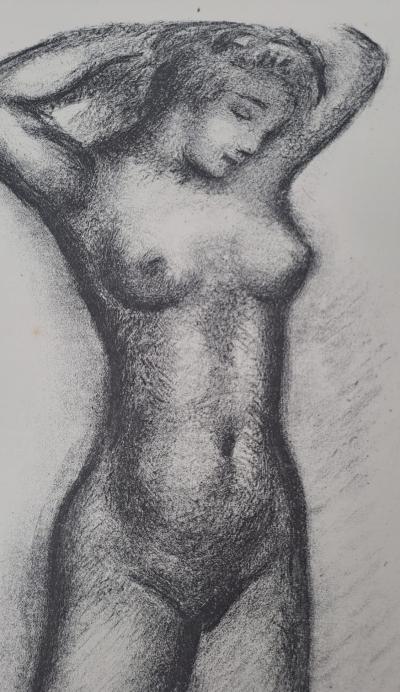 Aristide Maillol (d’après) - Femme nue les bras levés - Lithographie offset monogrammée 2
