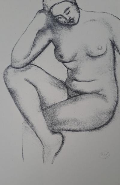 Aristide Maillol (d’après) - Femme nue jambes croisées - Lithographie offset monogrammée 2
