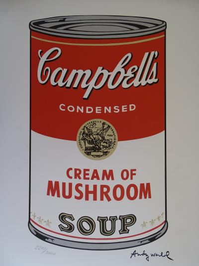 Andy Warhol (d'après), Campbell's Condensed : Crème de Champignons, Granolithographie 2