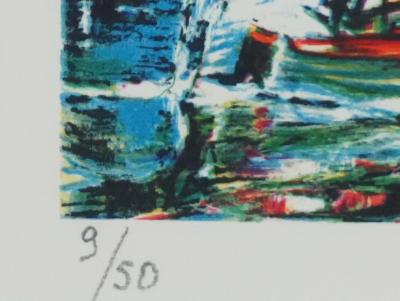 Alain RAYA SORKINE: The Newlyweds on the Bridge, Original signed lithograph 2