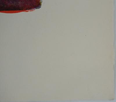 Marcel MOULY : Combat rouge, Lithographie originale signée 2